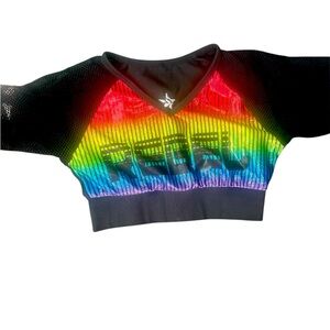 Rebel Athletic Rainbow Crop Top